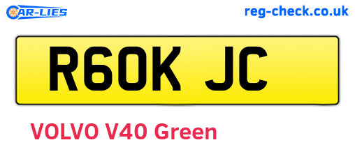 R60KJC are the vehicle registration plates.