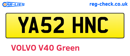 YA52HNC are the vehicle registration plates.