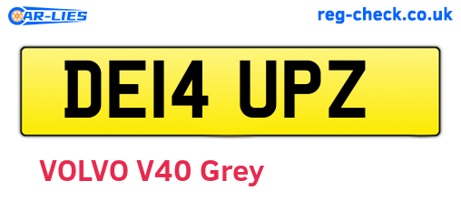 DE14UPZ are the vehicle registration plates.