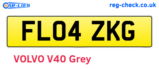 FL04ZKG are the vehicle registration plates.