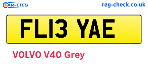 FL13YAE are the vehicle registration plates.