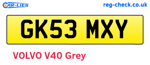 GK53MXY are the vehicle registration plates.