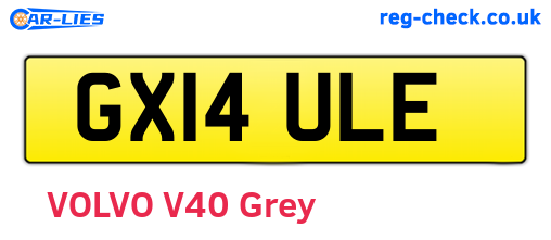 GX14ULE are the vehicle registration plates.