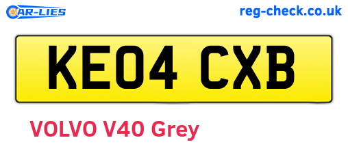 KE04CXB are the vehicle registration plates.