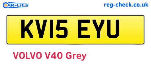 KV15EYU are the vehicle registration plates.