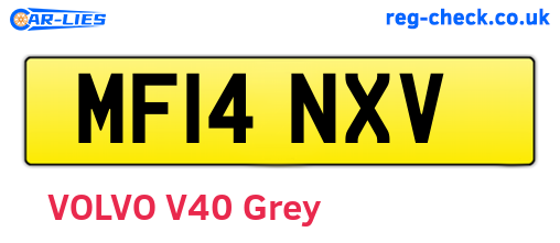 MF14NXV are the vehicle registration plates.