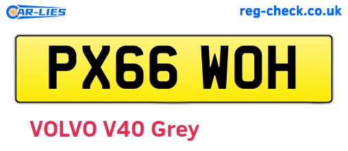 PX66WOH are the vehicle registration plates.