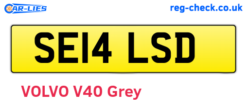 SE14LSD are the vehicle registration plates.