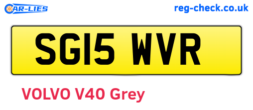 SG15WVR are the vehicle registration plates.