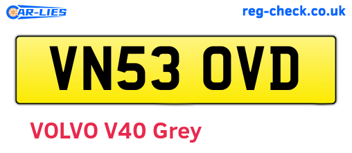 VN53OVD are the vehicle registration plates.