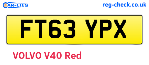 FT63YPX are the vehicle registration plates.
