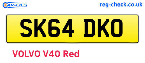 SK64DKO are the vehicle registration plates.