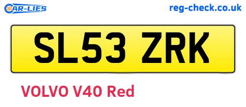 SL53ZRK are the vehicle registration plates.