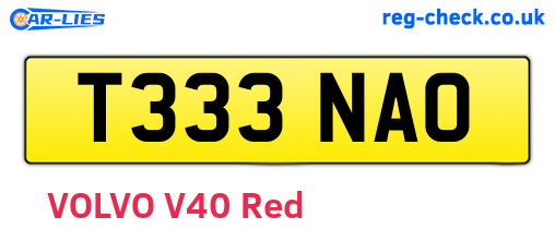 T333NAO are the vehicle registration plates.