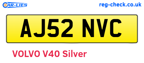 AJ52NVC are the vehicle registration plates.