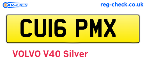 CU16PMX are the vehicle registration plates.