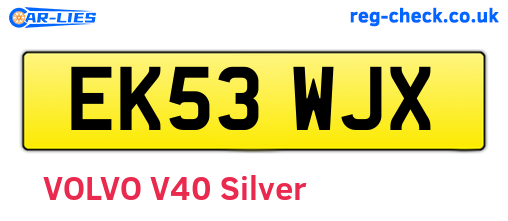 EK53WJX are the vehicle registration plates.