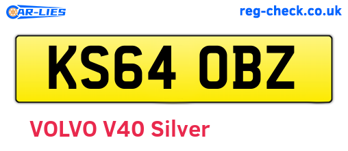 KS64OBZ are the vehicle registration plates.