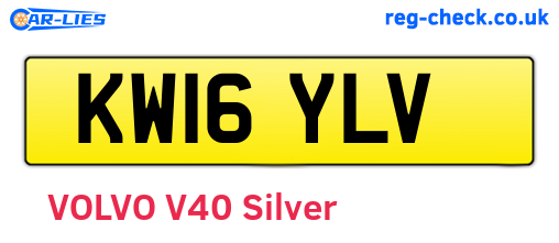 KW16YLV are the vehicle registration plates.