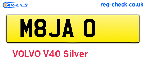 M8JAO are the vehicle registration plates.