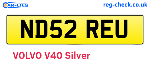 ND52REU are the vehicle registration plates.