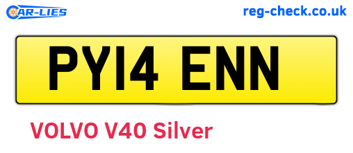 PY14ENN are the vehicle registration plates.