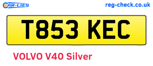 T853KEC are the vehicle registration plates.