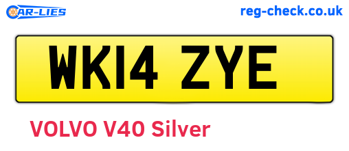 WK14ZYE are the vehicle registration plates.