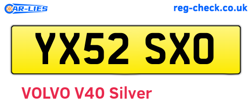 YX52SXO are the vehicle registration plates.