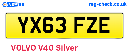 YX63FZE are the vehicle registration plates.