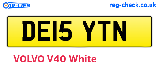 DE15YTN are the vehicle registration plates.