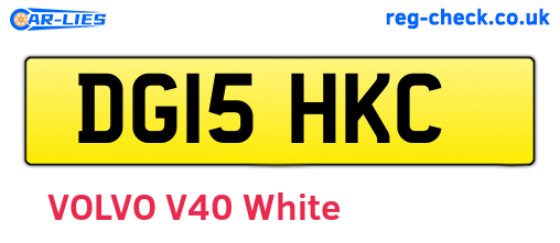 DG15HKC are the vehicle registration plates.