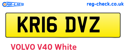 KR16DVZ are the vehicle registration plates.