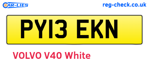 PY13EKN are the vehicle registration plates.