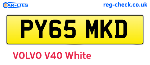 PY65MKD are the vehicle registration plates.