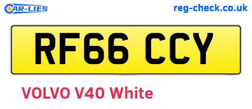 RF66CCY are the vehicle registration plates.