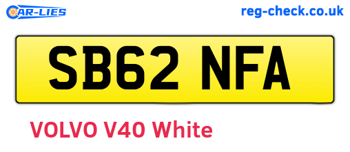 SB62NFA are the vehicle registration plates.