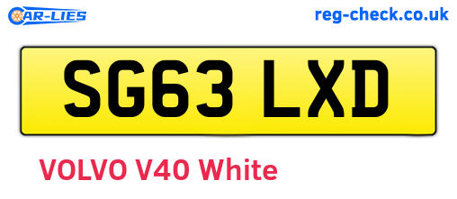 SG63LXD are the vehicle registration plates.