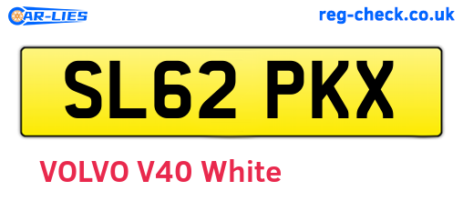 SL62PKX are the vehicle registration plates.