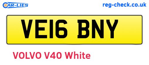 VE16BNY are the vehicle registration plates.