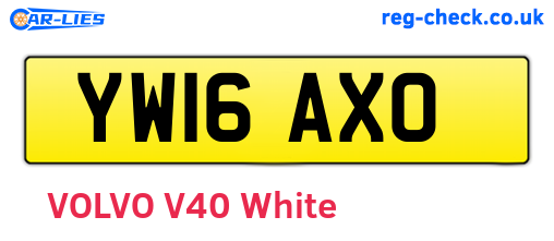 YW16AXO are the vehicle registration plates.