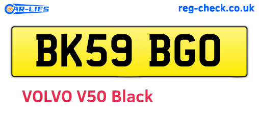 BK59BGO are the vehicle registration plates.