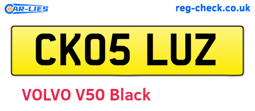 CK05LUZ are the vehicle registration plates.