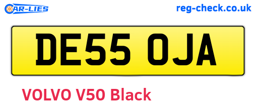 DE55OJA are the vehicle registration plates.