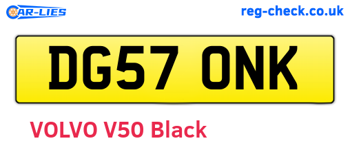 DG57ONK are the vehicle registration plates.