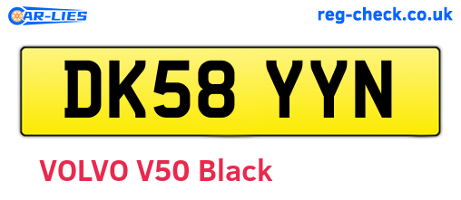 DK58YYN are the vehicle registration plates.