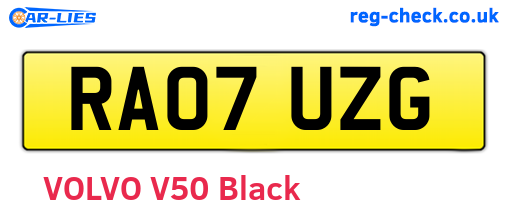 RA07UZG are the vehicle registration plates.