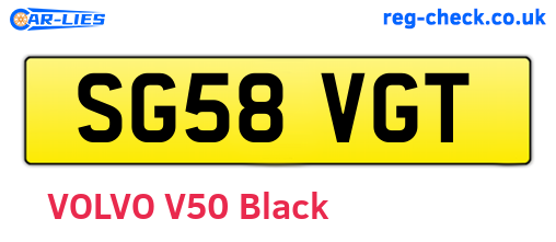 SG58VGT are the vehicle registration plates.