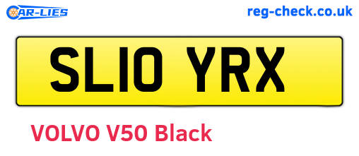 SL10YRX are the vehicle registration plates.