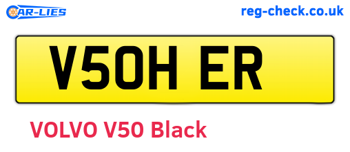 V50HER are the vehicle registration plates.